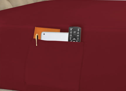 Elegant Comfort Silky Soft 8-Piece Cabin Lodge Bed-in-a-Bag Comforter Set, Includes 4pc Smart Sheet Set, Comforter, Decorative Pillow, Matching Pillowcases and Shams - Twin/Twin XL, Burgundy