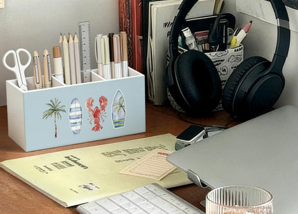 SkyCozy Coastal Beach Pen Pencil Holder for Desk, Beach Office Decor