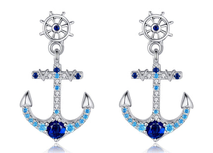 Anchor Earrings Sterling Silver Nautical Stud Earrings Sailor Jewelry Present for Women Mom