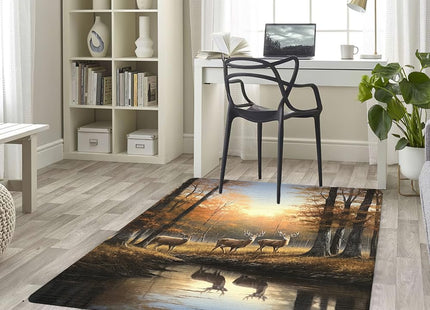 SATIGI Deer Area Rug - Non Slip, Camo Deer Pattern, Memory Foam, Anti-Skid, Perfect for Home, Durable for Men