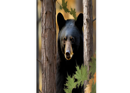 TheBlackSpot Rustic Cabin Black Bear Shower Curtain Sets Forest Tree Wildlife Animal Hunting Branches Bath Curtains Decor Grommet with Hooks 36" W × 72" H