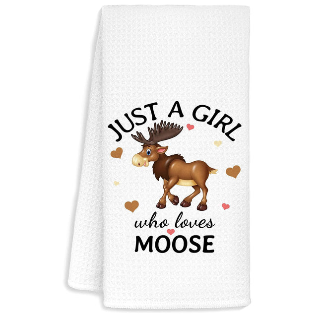 Jvpke Moose Reindeer Decorative Hand Dish Towels for Bathroom Kitchen, Reindeer Moose Decor, Mooses Gifts for Mooses Lover Women, 16×24 Inch
