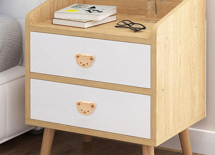MOROBOR 6PCS Bear Shaped Wooden Knobs Single Hole Beech Wood Handles Polished Wood Cupboard Cabinet Handles Knobs for Chest of Drawers with Screws& Expansion Tube