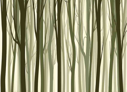 Ambesonne Tree Duvet Cover Set, Mother Nature Themed Illustration of Forest Trees Print Illustration, Decorative 3 Piece Bedding Set with 2 Pillow Shams, Twin Size, Army Green and Sage Green