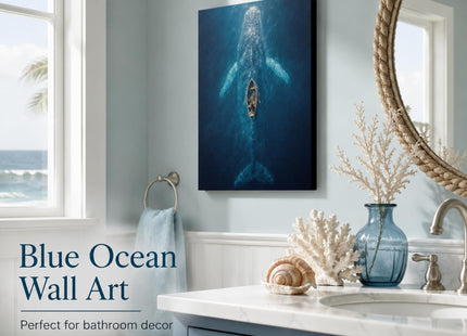 Kunyouchen Whales Canvas Wall Art,Ocean Whale Picture Wall Decor