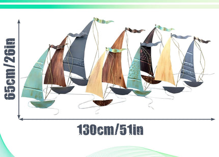 edaknez Large Metal Sailboat Wall Decor, 51" x 26" Ship Metal Wall Art