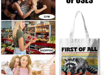 CSHVJ Sarcastic Raccoon Tote Bag Funny Raccoon Gifts for Women Beach Bag