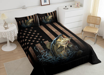 Feelyou American Flag Fishing Hunting Comforter Set Toddler Size Kids Boys