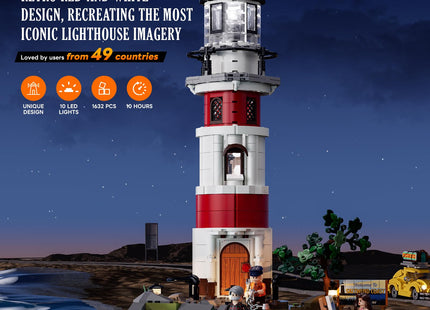 Lumibricks Sunrise Lighthouse Lighting-Building-Bricks-Set, 1632 Pcs