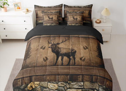 Erosebridal 7 Pieces Camo Deer Comforter Set for Kids Teens Adults