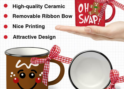 Paayna Christmas Gingerbread Man Mini Coffee Mug Set of 3