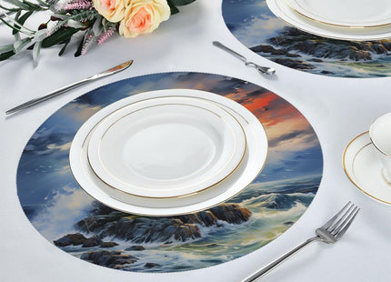 Nautical Lighthouse Round Placemats Set of 4, Table Mats Place Mats