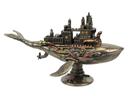 Veronese Design 6 7/8 Inch Steampunk Fifty Two Hertz Galactic Space Colony Whale Cold Cast Resin Bronze Finish Statue Home Decor