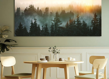 SDYA Canvas Wall Art Sunrise Forest Nature Painting Wall Decor for Bedroom Living Room Office Home Decor Wall Art 48x24 Inches