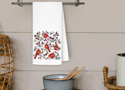 JINYO Cardinal Christmas Kitchen Towels, Hand Towels for Bathroom, Red Cardinal Gifts, Holiday Decor, 16x24 Inch