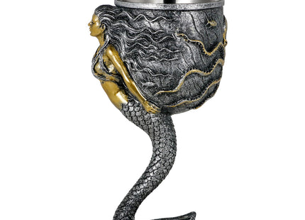Fantasy Mermaid Octopus Wine Goblet - Sparkling Silver Tail Chalice Cup