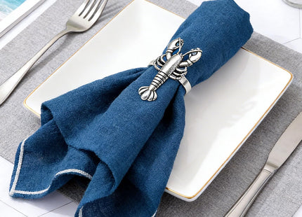 Davifina 6pcs Lobster Napkin Rings for Coastal Beach Party,Nautical Dinner
