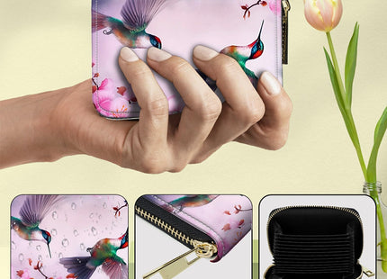 DIGTIALL RFID Credit Card Holder Wallet,Hummingbird Flower