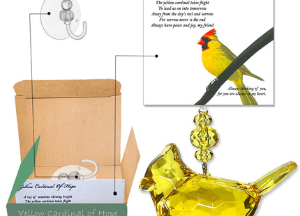Elskandi Yellow Cardinal of Hope Bird Ornament