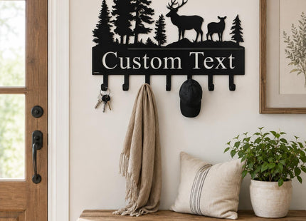 efcustomgifts Antler Key Holder for Wall, Custom Deer Antler Metal Key Hooks Key Hanger Decor for Kitchen, Entryway, Hallway, Office, Doorway Housewarming Gifts new Home