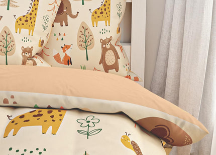 SANDJEST Woodland Animal Full Bedding Sets with 4-Pieces (Includes 1 Comforter, 1 Fitted Sheet 2 Pillowcases), Comforters Bed Set Bedroom Decor