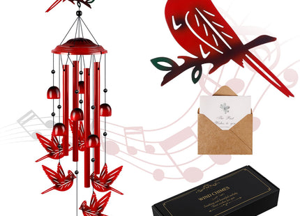 YHmall Cardinal Wind Chimes for Outside, 35" Cardinal Gifts for Women