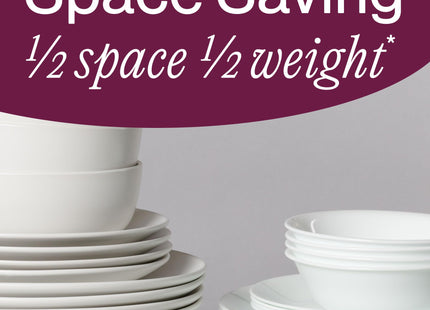 Corelle 18-Piece Dinnerware Set Service for 6, Lightweight Round Plates and Bowls Set, Vitrelle Triple Layer Glass, Chip Resistant, Microwave and Dishwasher Safe, Nautical Stripes