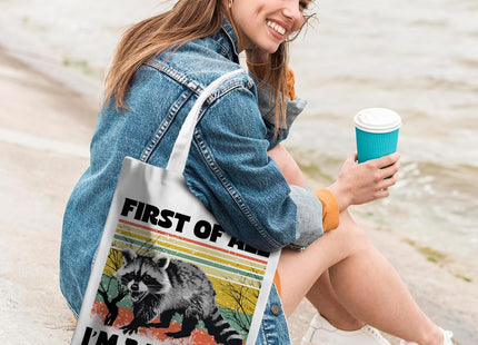 CSHVJ Sarcastic Raccoon Tote Bag Funny Raccoon Gifts for Women Beach Bag