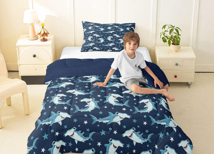 Erosebridal Dolphin Comforter Set, Ocean Themed Bedding Sets, Abstract Dolphin Silhouette Down Comforter