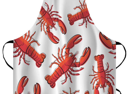 EKOBLA Lobsters Aprons Red Nautical Decorative Crayfish Fresh Seafood Ocean Animal Waterproof Resistant Chef Cooking Kitchen BBQ Adjustable Aprons for Women Men 27x31 Inch