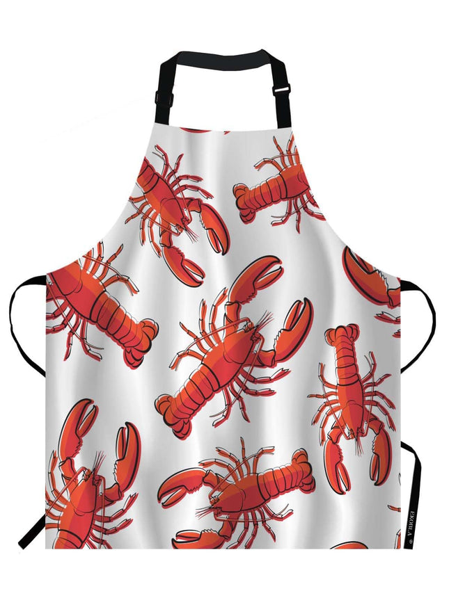 EKOBLA Lobsters Aprons Red Nautical Decorative Crayfish Fresh Seafood Ocean Animal Waterproof Resistant Chef Cooking Kitchen BBQ Adjustable Aprons for Women Men 27x31 Inch
