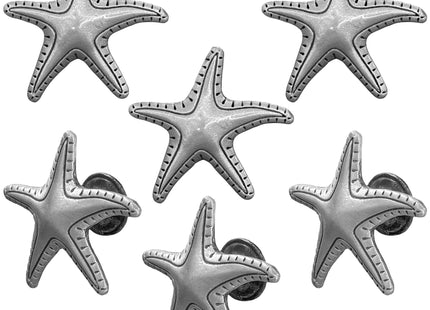 KYIEN 6Pcs Nautical Beach Sea Style Themed Starfish Shape Cabinet Knobs Furniture Decorative Pulls Drawer Knobs Dresser Handles Cabinet Decoration Pulls