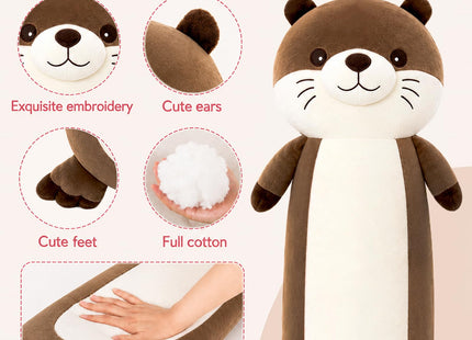 Tianmihou Giant 36inch Otter Long Plush Toy Body Pillow, Cute Otter Stuffed Animal Large Plushie Doll, Big Brown Soft Otter Plush Toy Gift for Kids Boy & Girls, Birthday