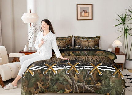 Duck Camo Comforter Set Full Size Bed Sheets and Comforter Set | Mallard Duck 7-Piece Bedding Set Mens Country Camo Bed in a Bag, Farmhouse Woodland Animals Bed Sets,Wildlife Cabin Hunting Decor