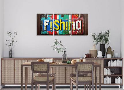 Feelyou Fishing Canvas Wall Art Set of 3 for Bedroom