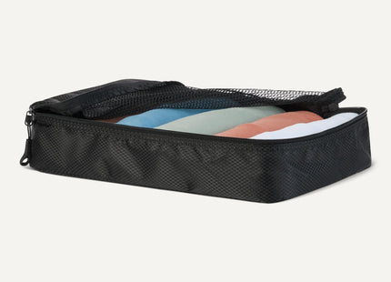 Amazon Essentials 4-Piece Packing Cubes Travel Accessories Set, Luggage Organizer with Double Zipper, Mesh Top, Space-Saving, Medium, Black (Previously Amazon Basics)