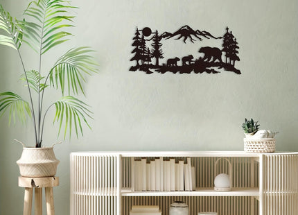 ESTART Metal Bear Wall Art, Rustic Woodland Hunting Animal Cabin Decor