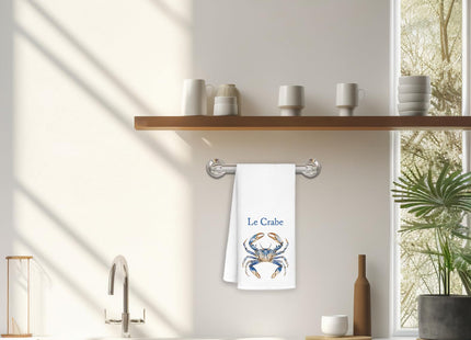 WUCHJ Coastal Beach Kitchen Towels 16x24 Inch, Le Crabe Decorative Dish Tea Towels for Kitchen, Ocean Gift Bathroom Decor,16x24 Inch