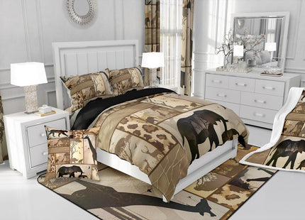 Feelyou Leopard Comforter Set Rustic Wild Animal Bedding Set with 2 Pillow Cases Cabin Microfiber Kids Queen Bedclothes Western Farmhouse Bedroom Decor Hunting Duvet Quilt Breathable Soft Lightweight