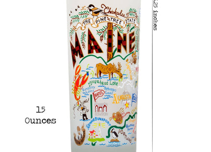 Catstudio Maine Frosted Drinking Glass, 15oz, Dishwasher Safe