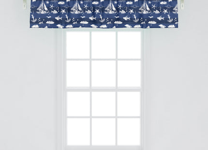 Ambesonne Starfish Window Valance, Nautical Sea Creature in Calm Tones Underwater Themed Art, Curtain Valance for Kitchen Bedroom Decor with Rod Pocket, 54" X 12", Almond Green Azure Blue