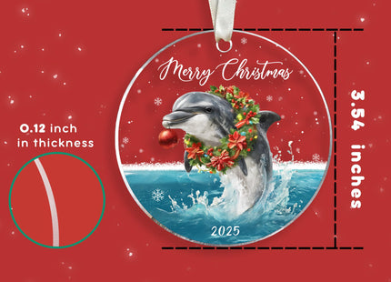 LUCAGIFT Dolphin Ornaments for Christmas Tree - Dolphin Ornament - Coastal Gifts for Women, Men - Coastal Christmas Ornaments for Tree - Acrylic Ornament 2025