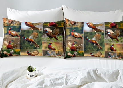 Erosebridal Pheasant Duvet Cover Full Size Hunting Turkey Bedding Set Wildlife Bird Pheasant Comforter Cover Farmhose Bird Chicken Bedroom Decor Quilt Cover for Children Teens