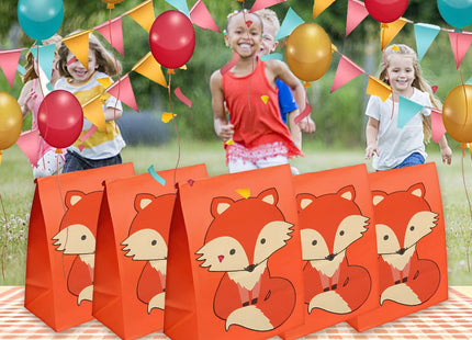 YYMYMGJ 24 Pack Fox Party Favor Bags Woodland Goodie Gift Bags for Fox Woodland Birthday Party Decoration supplies Baby Shower