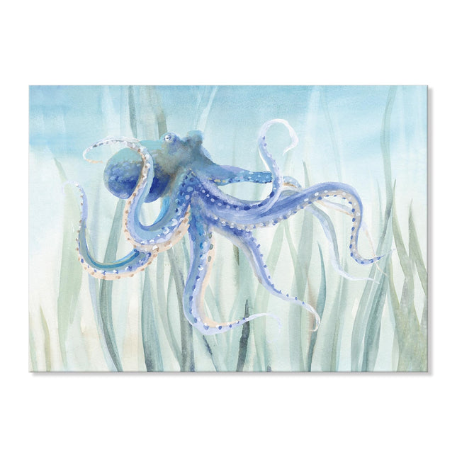 Ocean Wall Decor Octopus Canvas Wall Art for Bathroom Under The Sea Blue Coastal Decor for Home Nautical Prints for Bedroom Kitchen Restroom 36x24Inch