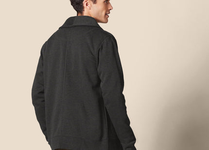 Amazon Essentials Men's Long-Sleeve Fleece Shawl-Collar Cardigan, -Charcoal Heather, X-Large