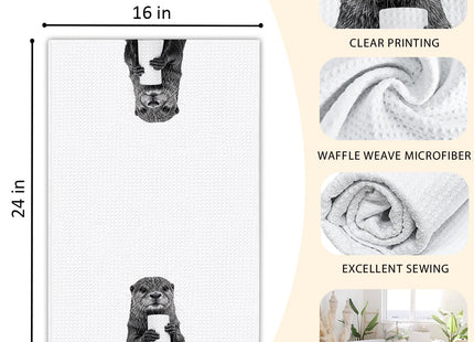 Threegoat Cute Otter Kitchen Towels 1 PCS, Funny Otter Gifts for Women, Otter Decor Hand Towels for Bathroom, Cute Animal, Women, Pet Owners Housewarming-A23