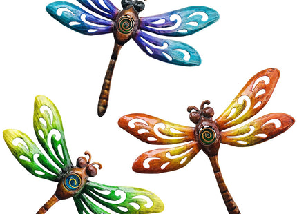 Yonivexis Metal Dragonfly Wall Decor Outdoor wall Art Hanging Decorations Living Room Bedroom Fence Dragonfly Garden Decor, Style1