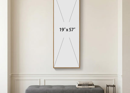 Framed Long Narrow Vintage Pine Tree Landscape Vertical Wall Art, 18x56 In
