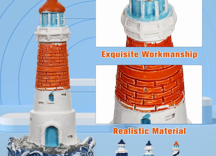 balacoo 4 Pcs Mini Lighthouse Decoration, Nautical Lighthouse Model
